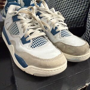 Jordan Kids White and Blue Sneakers